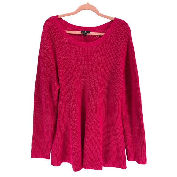 Jason Wu Sweaters - J Jason Wu Women’s 2X Fuchsia Crew Neck Sweater